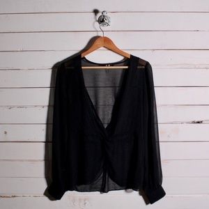 YEST Sheer Black Blouse